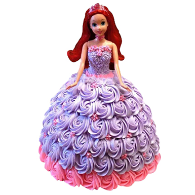 Barbie Doll Rose Cake