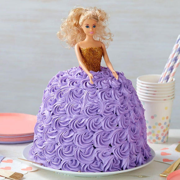 Blue Rose Barbie Doll cake