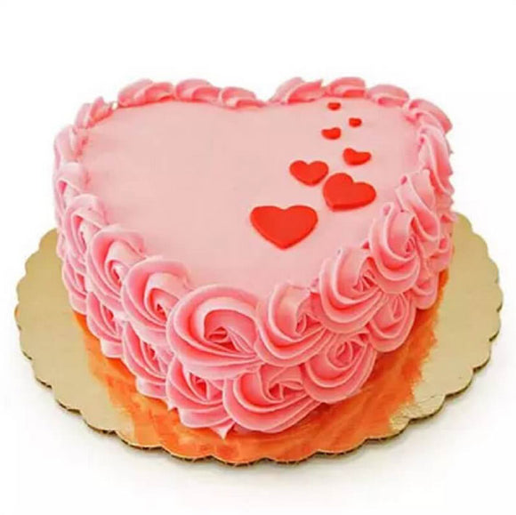 Heartshape Strawberry Floral Cake